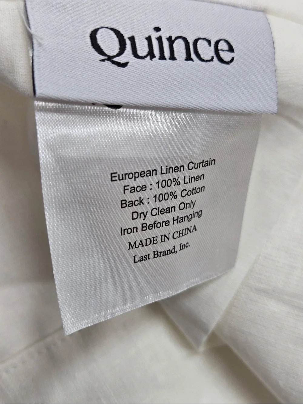 QUINCE Set Of 2 48x108 European Linen Curtains White 0352